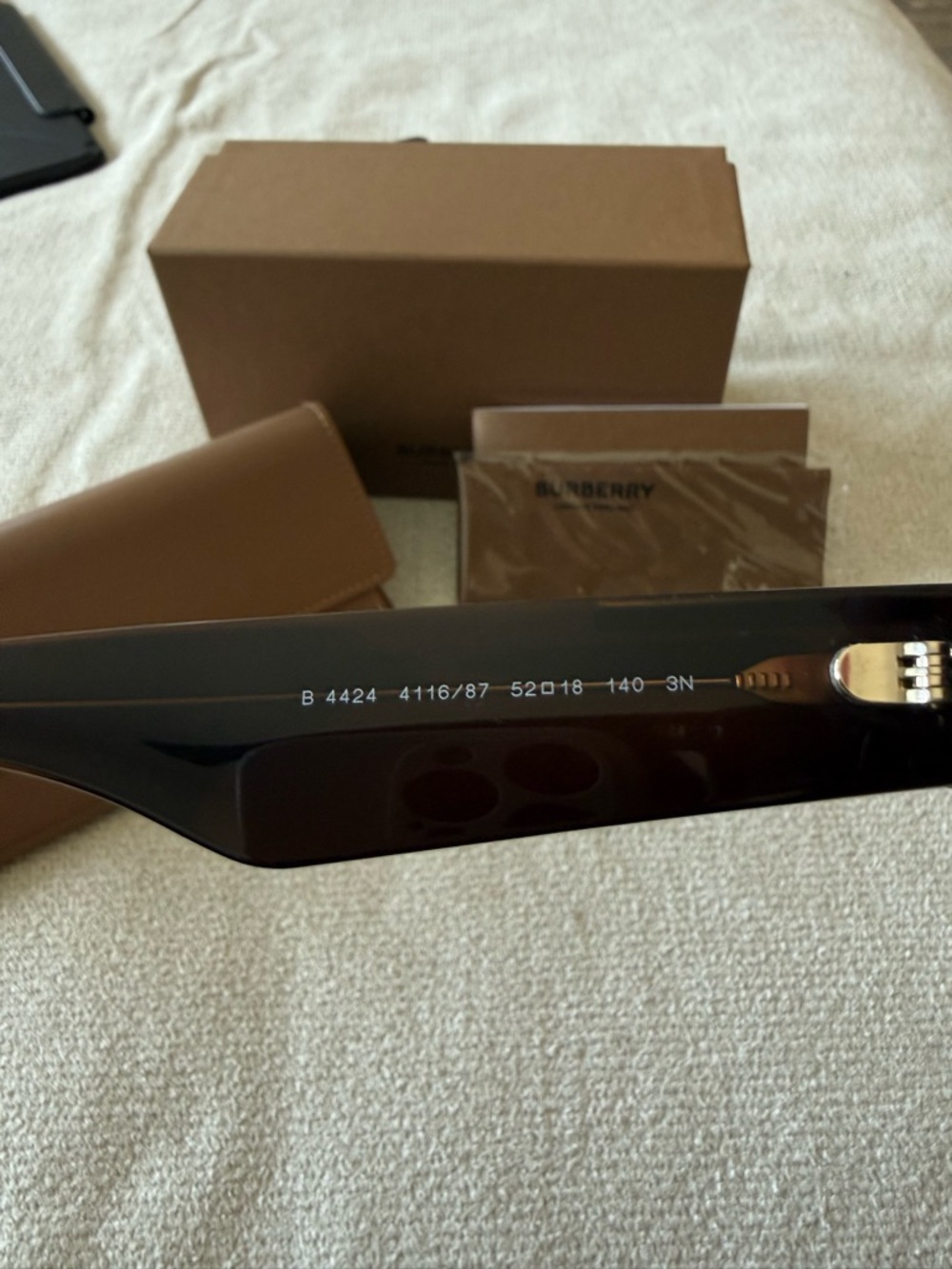 Burberry Brown Square Sunglasses with Dark Grey Lenses - Picture 7 of 8